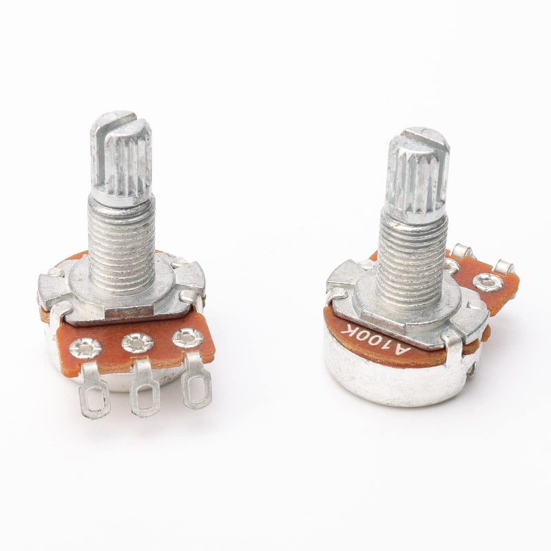 Swhmc A100K Ohm Guitar Potentiometer, 1/4" Split Shaft Volume Pot for Electric Guitar, Low Noise Control Pots with Long Knurled Shaft & Smooth Feel, Guitar Replacement Parts - Image 5